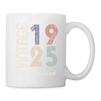 99. Geburtstag 1925 - Vintage-Retro-Geschenkidee - Tasse - Weiß - Rechts