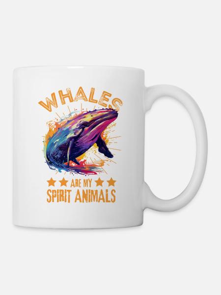 Bunter Wal Farbkleckse Farbspritzer - Tasse - Weiß