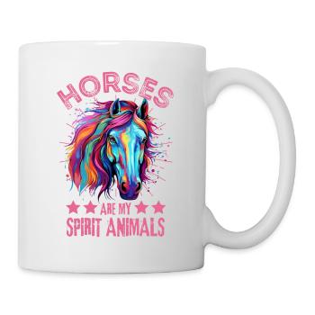 Des blobs de peinture pour chevaux colorés éclaboussent des éclaboussures - Mug blanc - blanc - Droite