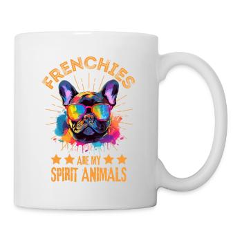 Lunettes de soleil bouledogue français colorées - Mug blanc - blanc - Droite