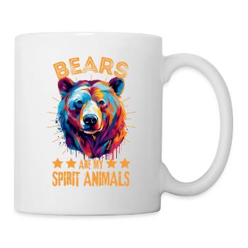 Colorful bear paint blobs paint splashes - Mug - white - Right