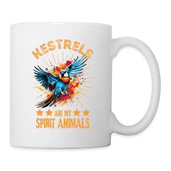 Buntfalke Farbkleckse Farbspritzer - Tasse - Weiß - Rechts