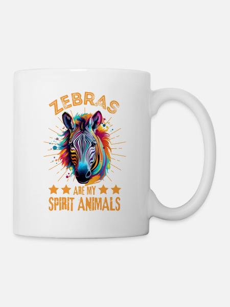 Buntes Zebra Farbkleckse Farbspritzer - Tasse - Weiß