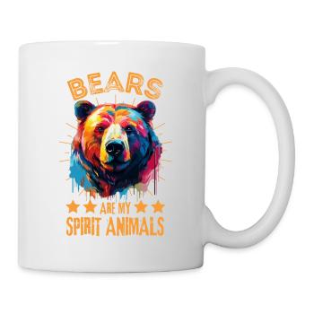 Colorful bear paint blobs paint splashes - Mug - white - Right