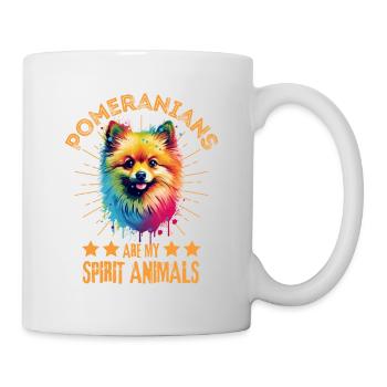 Colorful Pomeranian paint splashes of paint - Mug - white - Right
