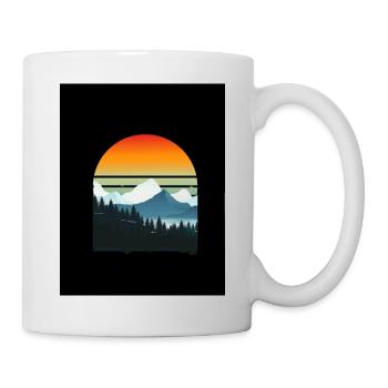 Sonnenuntergang in den Bergen - Tasse - Weiß - Rechts