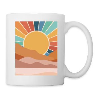 Sonnenuntergang in der Wüste - Tasse - Weiß - Rechts