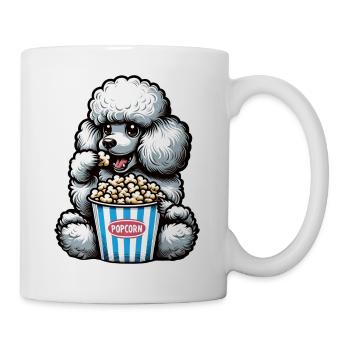 Pudel im Kino, Karneval & Popcorn - Tasse - Weiß - Rechts