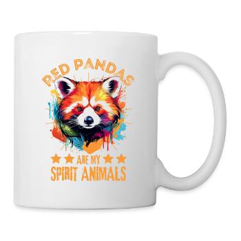Red Panda Farbkleckse Farbspritzer - Tasse - Weiß - Rechts