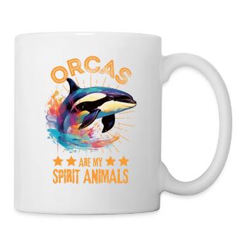 Colorful killer whale Orca - Mug - white - Right