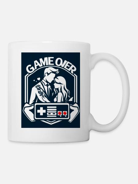 Game Over T-Shirt - Tasse - Weiß