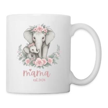 Mama 2024 Elephant Floral Wreath Celebration - Tasse - Weiß - Rechts