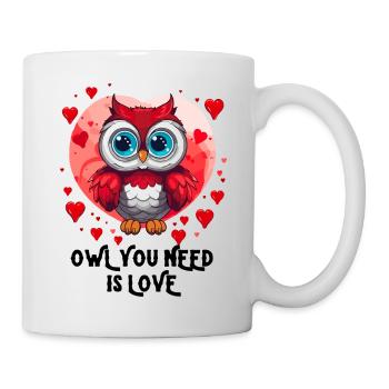 Alles was du brauchst ist Liebe Eule - Tasse - Weiß - Rechts