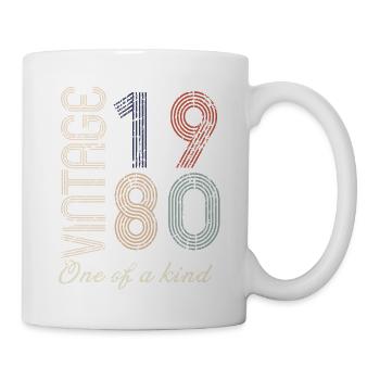 44th Birthday 1980 - Vintage Retro Gift Idea - Mug - white - Right