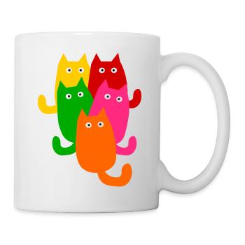 Colorful bunch of cats - Mug - white - Right
