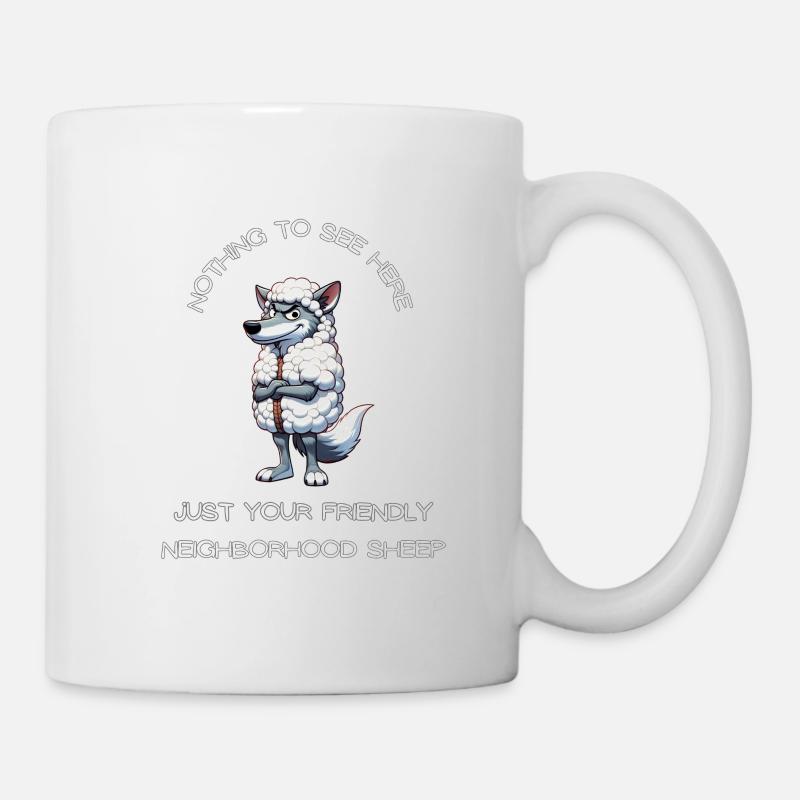 Loup déguisé en mouton - Mug blanc - blanc