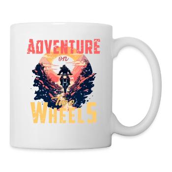 Adventure on two Wheels Motorrad Biker Vintage - Tasse - Weiß - Rechts