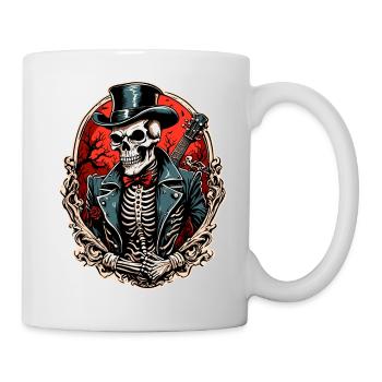 Skull / Totenkopf / Skelett / Gothic / Tattoo - Tasse - Weiß - Rechts