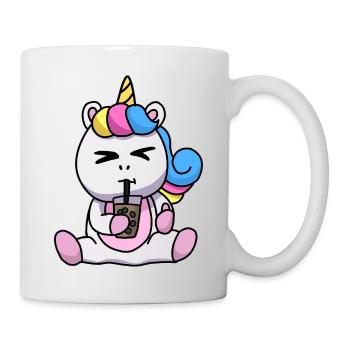 Bubble Tea Drinking Unicorn Anime Kawaii - Mug - white - Right