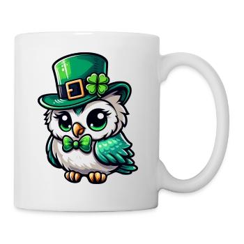 Conception mignonne bande dessinée Harfang des neiges de la Saint-Patrick - Mug blanc - blanc - Droite