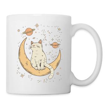 Chat de la lune - Mug blanc - blanc - Droite