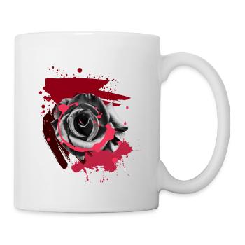 Schwarze Schönheit mit roten Akzenten - Tasse - Weiß - Rechts