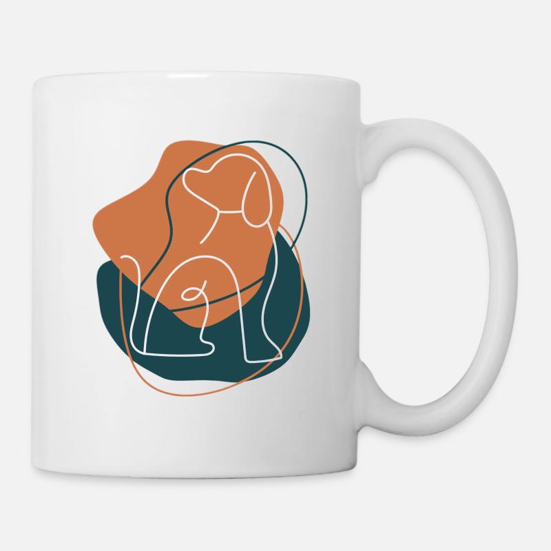 Dogline, marron et vert - Mug blanc - blanc