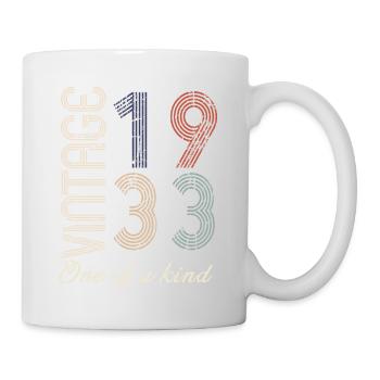 91st Birthday 1933 - Vintage Retro Gift Idea - Mug - white - Right