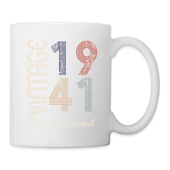 83. Geburtstag 1941 - Vintage Retro Geschenkidee - Tasse - Weiß - Rechts