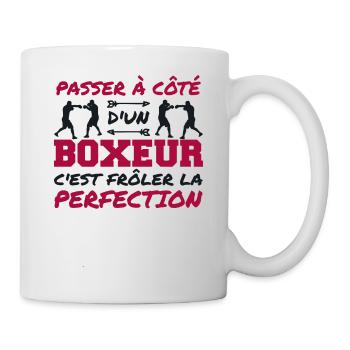Perfektion Boxer Humor Boxer Mann - Tasse - Weiß - Rechts