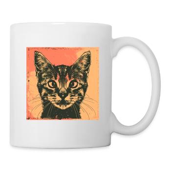 chat vintage - Mug blanc - blanc - Droite