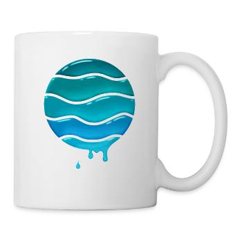 Ocean Waves Retro Glass Drops - Mug - white - Right