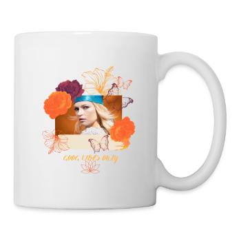 nur gute schwingungen -vibes - Tasse - Weiß - Rechts