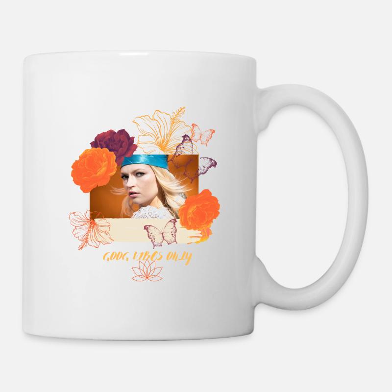 nur gute schwingungen -vibes - Tasse - Weiß