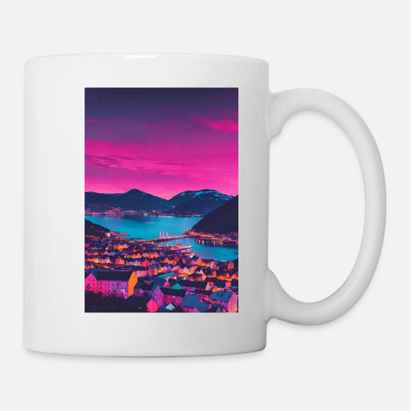 City in the sunset - Mug - white