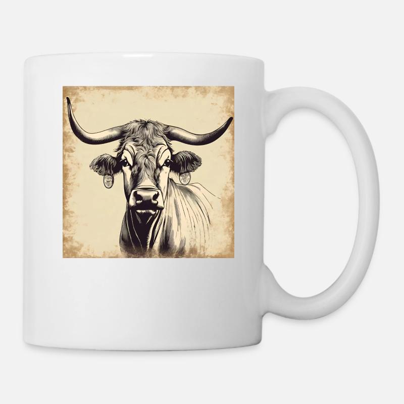 Vintage Cow - Mug - white