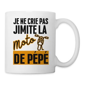 Je ne Crie pas J'imite la Moto de Pépé - Mug blanc - blanc - Droite