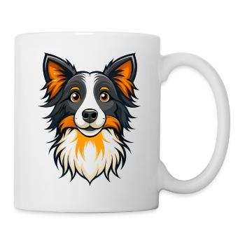 Fokussierter Border Collie hütet Schafe - Tasse - Weiß - Rechts
