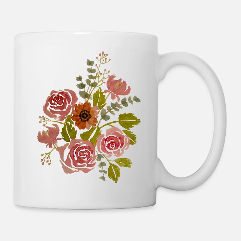 Bouquet de fleurs - Mug blanc - blanc