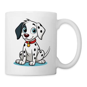 Kuriose dalmatinische Neigekopf-Kunst - Tasse - Weiß - Rechts