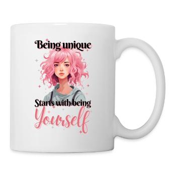 Being unique Starts withbeing Yourself - Mug - white - Right