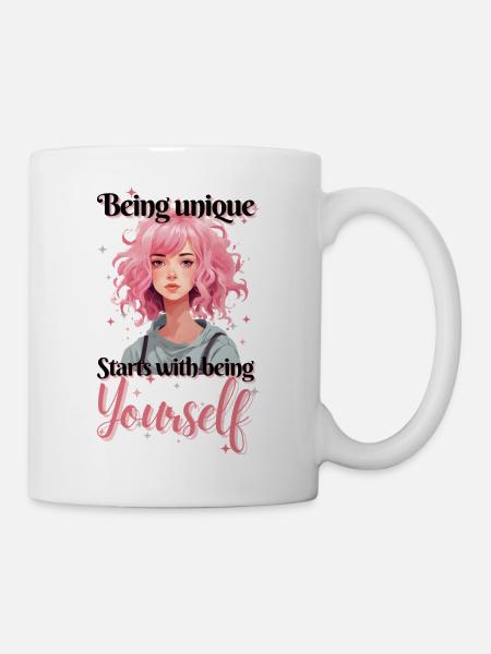 Being unique Starts withbeing Yourself - Mug - white