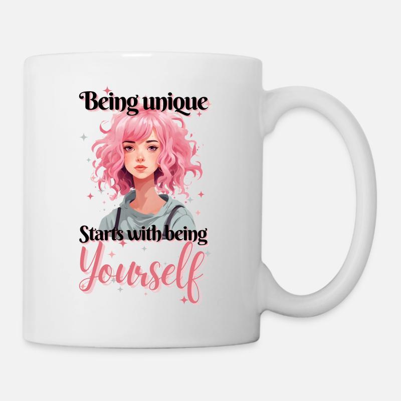 Being unique Starts withbeing Yourself - Mug - white