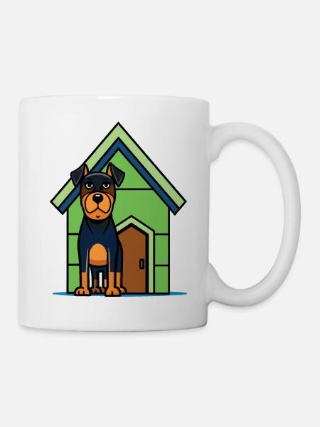 Maison de garde Rottweiler sérieuse - Mug blanc - blanc