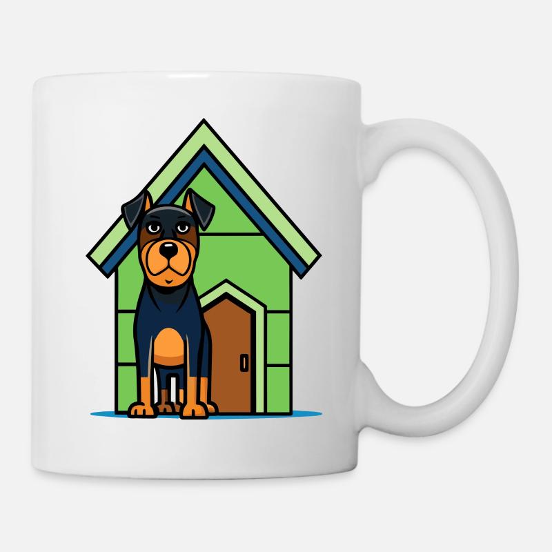 Maison de garde Rottweiler sérieuse - Mug blanc - blanc