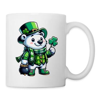 St. Patrick's Polar Bear Cartoon Design - Mug - white - Right