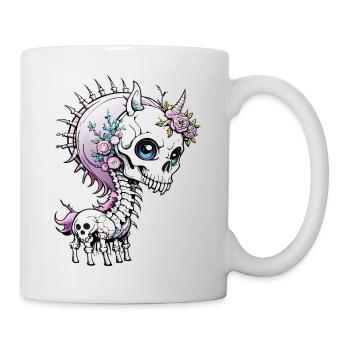 Unicorn Skull // Totenkopf Einhorn FS0008 - Mug - white - Right
