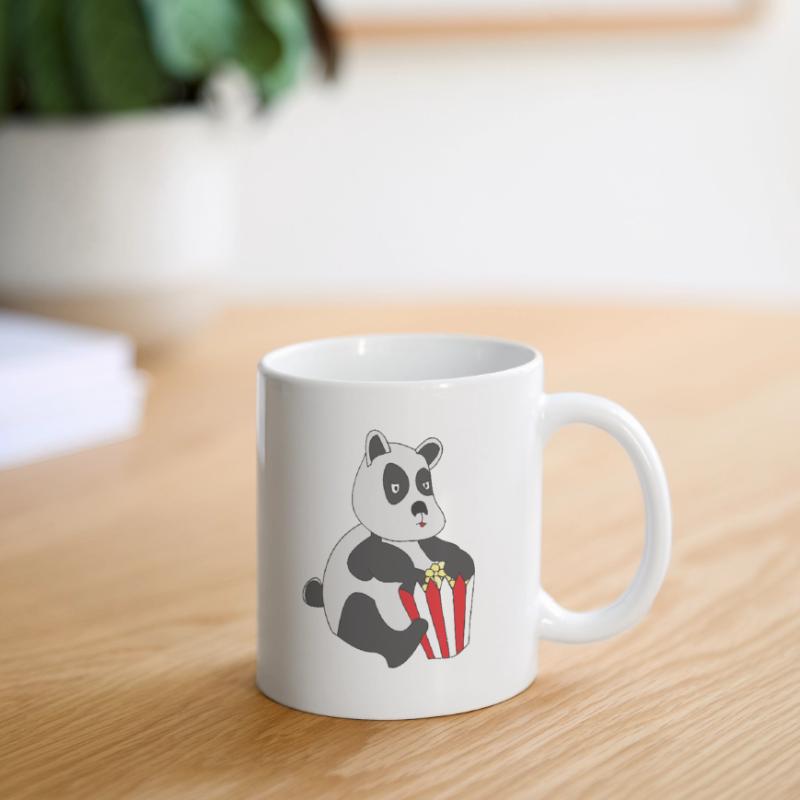 Panda avec pop-corn Mug blanc