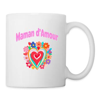 Maman d Amour message d'amour rose pour les mères - Mug blanc - blanc - Droite