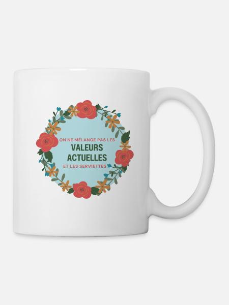 Les Valeurs actuelles et les serviettes - Mug blanc - blanc